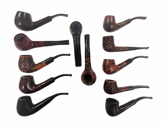 Briar Wood Basket Pipes - 12 pack