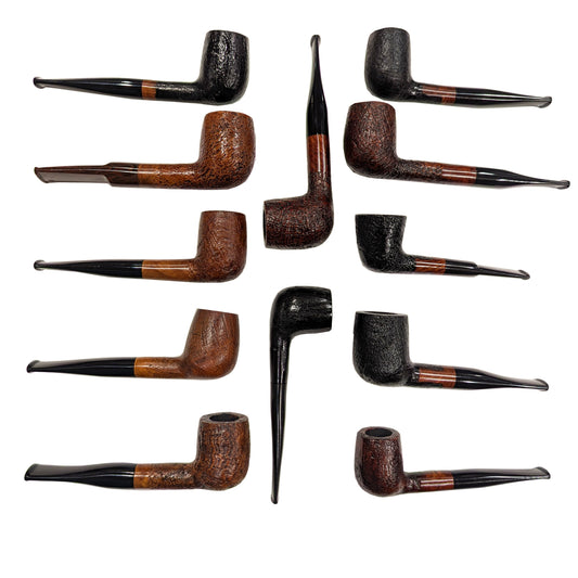 Large Briar Basket Pipes - Sandblast Finish - Italian